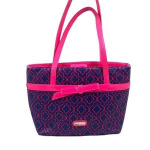 Zoe Sundae 👜 Pink & Blue Charm Print Tote